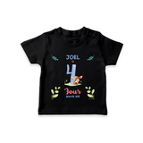 4 Month Milestone Baby T-Shirt Outfit | Personalized T-Shirt | Perfect for Photoshoots - BLACK - 0-5 Months Old (Chest 17")