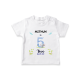 5 Month Milestone Baby T-Shirt Outfit | Personalized T-Shirt | Perfect for Photoshoots - WHITE - 0-5 Months Old (Chest 17")