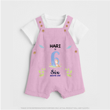6 Month Milestone Baby Dungaree Set Outfit | Personalized Dungaree Set | Perfect for Photoshoots - BABY PINK - 0 - 5 Months Old (Chest 18")