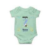 7 Month Milestone Baby Bodysuit Outfit | Personalized Romper/Onesie | Perfect for Photoshoots - MINT GREEN - New Born (Chest 14")