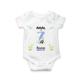 7 Month Milestone Baby Bodysuit Outfit | Personalized Romper/Onesie | Perfect for Photoshoots - WHITE - New Born (Chest 14")