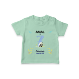 7 Month Milestone Baby T-Shirt Outfit | Personalized T-Shirt | Perfect for Photoshoots - MINT GREEN - 0-5 Months Old (Chest 17")