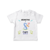 8 Month Milestone Baby T-Shirt Outfit | Personalized T-Shirt | Perfect for Photoshoots - WHITE - 0-5 Months Old (Chest 17")
