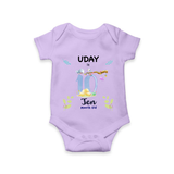 10 Month Milestone Baby Bodysuit Outfit | Personalized Romper/Onesie | Perfect for Photoshoots - LILAC - New Born (Chest 14")