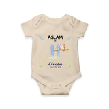 11 Month Milestone Baby Bodysuit Outfit | Personalized Romper/Onesie | Perfect for Photoshoots - IVORY - New Born (Chest 14")