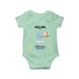 11 Month Milestone Baby Bodysuit Outfit | Personalized Romper/Onesie | Perfect for Photoshoots - MINT GREEN - New Born (Chest 14")
