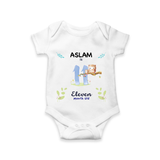 11 Month Milestone Baby Bodysuit Outfit | Personalized Romper/Onesie | Perfect for Photoshoots - WHITE - New Born (Chest 14")