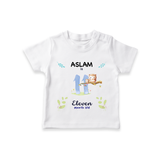 11 Month Milestone Baby T-Shirt Outfit | Personalized T-Shirt | Perfect for Photoshoots - WHITE - 0-5 Months Old (Chest 17")