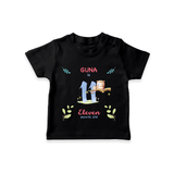 11 Month Milestone Baby T-Shirt Outfit | Personalized T-Shirt | Perfect for Photoshoots - BLACK - 0-5 Months Old (Chest 17")