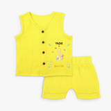 Celebrate your kids One year  - Personalized Jabla set - YELLOW - 0 - 3 Months Old (Chest 9.8")