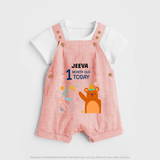 Cute Newborn Dungaree Set for 1 Month | Custom Name & Style Options - PEACH - 0 - 5 Months Old (Chest 18")
