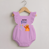 Cute Newborn Romper Frock for 1 Month | Custom Name & Style Options - BABY PINK - 0 - 3 Months Old (Chest 19")