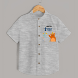 Cute Newborn Shirt for 1 Month | Custom Name & Style Options - GREY - 0 - 6 Months Old (Chest 23")