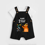 Cute Newborn Dungaree Set for 1 Month | Custom Name & Style Options - BLACK - 0 - 5 Months Old (Chest 18")