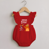Cute Newborn Romper Frock for 1 Month | Custom Name & Style Options - RED - 0 - 3 Months Old (Chest 19")