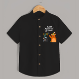 Cute Newborn Shirt for 1 Month | Custom Name & Style Options - BLACK - 0 - 6 Months Old (Chest 23")