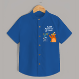 Cute Newborn Shirt for 1 Month | Custom Name & Style Options - COBALT BLUE - 0 - 6 Months Old (Chest 23")