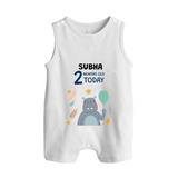 Cute Newborn Romper Suit/ Sleeveless Romper for 2 Month | Custom Name & Style Options - WHITE - 0 - 5 Months Old (Chest 18")