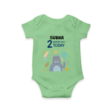 Cute Newborn Romper/Onesie for 2 Month | Custom Name & Style Options - GREEN - New Born (Chest 14")