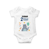 Cute Newborn Romper/Onesie for 2 Month | Custom Name & Style Options - WHITE - New Born (Chest 14")