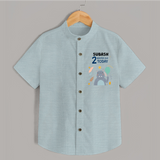 Cute Newborn Shirt for 2 Month | Custom Name & Style Options - ARCTIC BLUE - 0 - 6 Months Old (Chest 23")