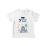 Commemorate your little one's 2nd month with a custom T-Shirt, personalized with their name! - WHITE - 0 - 5 Months Old (Chest 17")