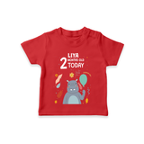 Commemorate your little one's 2nd month with a custom T-Shirt, personalized with their name! - RED - 0 - 5 Months Old (Chest 17")