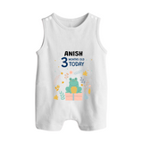 Cute Newborn Romper Suit/ Sleeveless Romper for 3 Month | Custom Name & Style Options - WHITE - 0 - 5 Months Old (Chest 18")