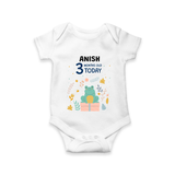Cute Newborn Romper/Onesie for 3 Month | Custom Name & Style Options - WHITE - New Born (Chest 14")
