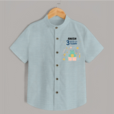Cute Newborn Shirt for 3 Month | Custom Name & Style Options - ARCTIC BLUE - 0 - 6 Months Old (Chest 23")
