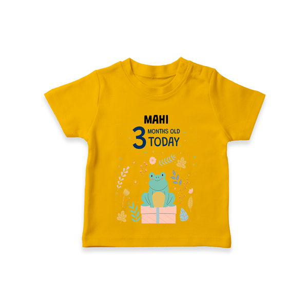 Commemorate your little one's 3rd month with a custom T-Shirt, personalized with their name! - CHROME YELLOW - 0 - 5 Months Old (Chest 17")