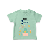 Commemorate your little one's 3rd month with a custom T-Shirt, personalized with their name! - MINT GREEN - 0 - 5 Months Old (Chest 17")