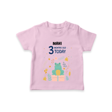 Commemorate your little one's 3rd month with a custom T-Shirt, personalized with their name! - PINK - 0 - 5 Months Old (Chest 17")