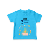 Commemorate your little one's 3rd month with a custom T-Shirt, personalized with their name! - SKY BLUE - 0 - 5 Months Old (Chest 17")