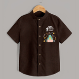 Cute Newborn Shirt for 3 Month | Custom Name & Style Options - CHOCOLATE BROWN - 0 - 6 Months Old (Chest 23")
