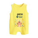 Cute Newborn Romper Suit/ Sleeveless Romper for 4 Month | Custom Name & Style Options - PASTEL YELLOW - 0 - 5 Months Old (Chest 18")