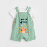 Cute Newborn Dungaree Set for 4 Month | Custom Name & Style Options - MINT GREEN - 0 - 5 Months Old (Chest 18")