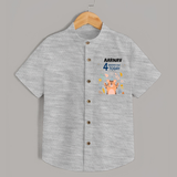 Cute Newborn Shirt for 4 Month | Custom Name & Style Options - GREY - 0 - 6 Months Old (Chest 23")