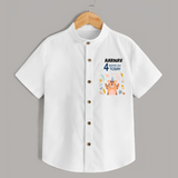 Cute Newborn Shirt for 4 Month | Custom Name & Style Options - WHITE - 0 - 6 Months Old (Chest 23")