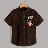 Cute Newborn Shirt for 4 Month | Custom Name & Style Options - CHOCOLATE BROWN - 0 - 6 Months Old (Chest 23")