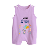 Cute Newborn Romper Suit/ Sleeveless Romper for 5 Month | Custom Name & Style Options - LILAC - 0 - 5 Months Old (Chest 18")