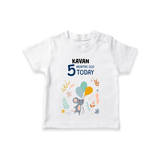 Commemorate your little one's 5th month with a custom T-Shirt, personalized with their name! - WHITE - 0 - 5 Months Old (Chest 17")