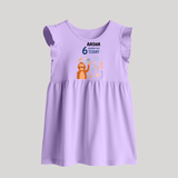 Cute Newborn Baby Frock for 6 Month | Custom Name & Style Options - LILAC - 0 - 3 Months Old (Chest 17")