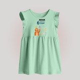 Cute Newborn Baby Frock for 6 Month | Custom Name & Style Options - MINT GREEN - 0 - 3 Months Old (Chest 17")