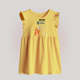Cute Newborn Baby Frock for 6 Month | Custom Name & Style Options - PASTEL YELLOW - 0 - 3 Months Old (Chest 17")