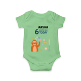 Cute Newborn Romper/Onesie for 6 Month | Custom Name & Style Options - GREEN - New Born (Chest 14")