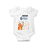 Cute Newborn Romper/Onesie for 6 Month | Custom Name & Style Options - WHITE - New Born (Chest 14")