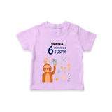 Commemorate your little one's 6th month with a custom T-Shirt, personalized with their name! - LILAC - 0 - 5 Months Old (Chest 17")