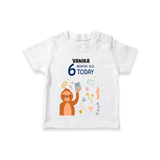 Commemorate your little one's 6th month with a custom T-Shirt, personalized with their name! - WHITE - 0 - 5 Months Old (Chest 17")