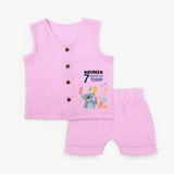 Cute Newborn Jabla Set for 7 Month | Custom Name & Style Options - BABY PINK - 0 - 3 Months Old (Chest 9.8")